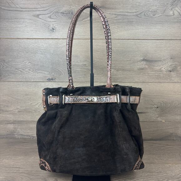 Gun Tote’s N Mamas Womens Concealed Carry Brown Leather Suede Purse Shoulder Bag - Picture 2 of 16